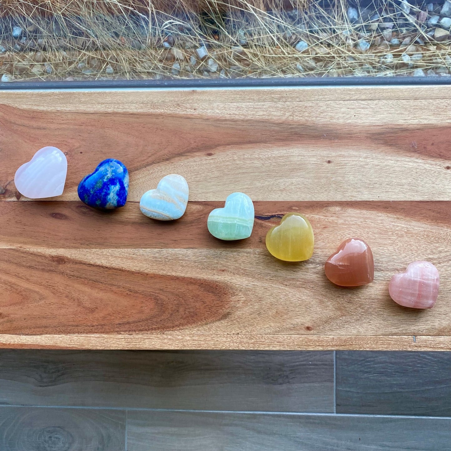 7 Piece Rainbow Chakra Heart Set - 107 - Starseed Collective