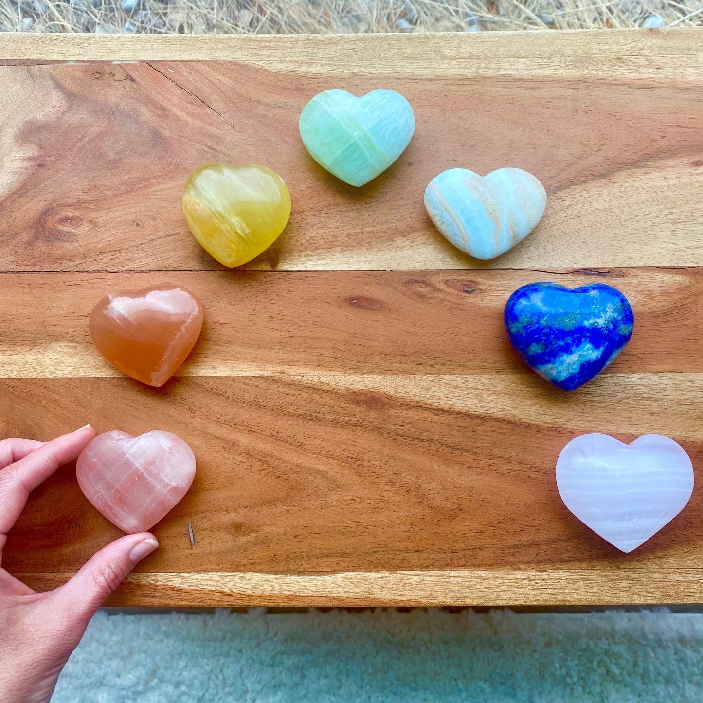 7 Piece Rainbow Chakra Heart Set - 107 - Starseed Collective