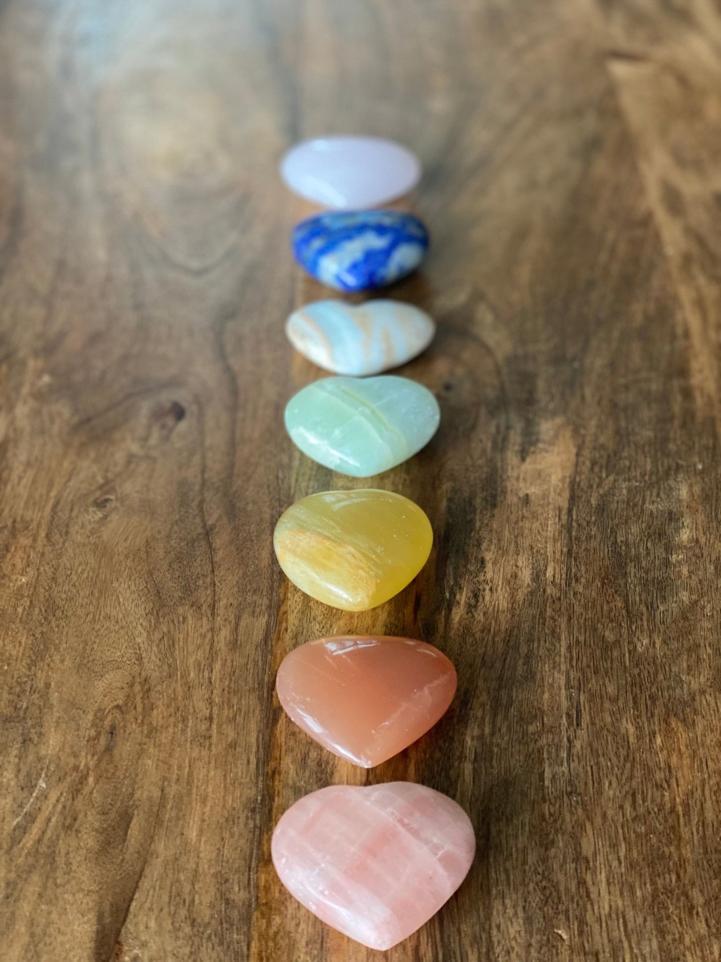 7 Piece Rainbow Chakra Heart Set - 107 - Starseed Collective
