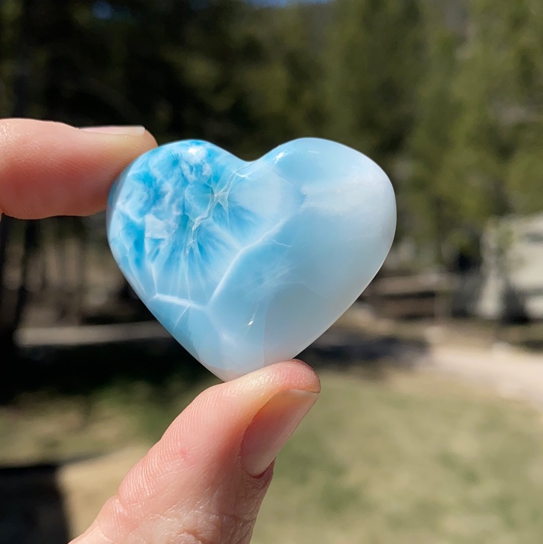Blue Larimar Heart - 164B - Starseed Collective