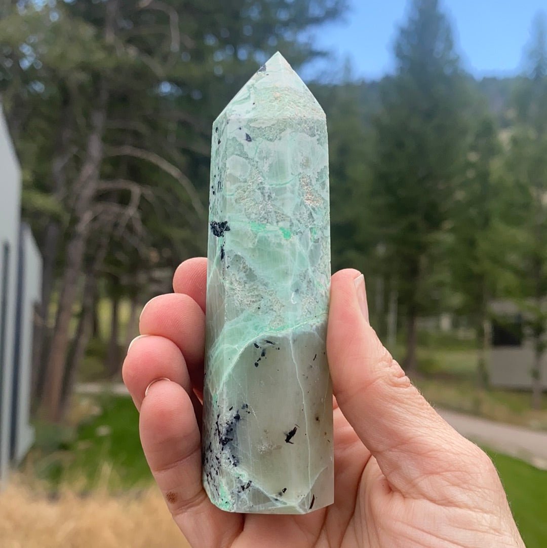 Green Garnierite Tower - 34B - Starseed Collective