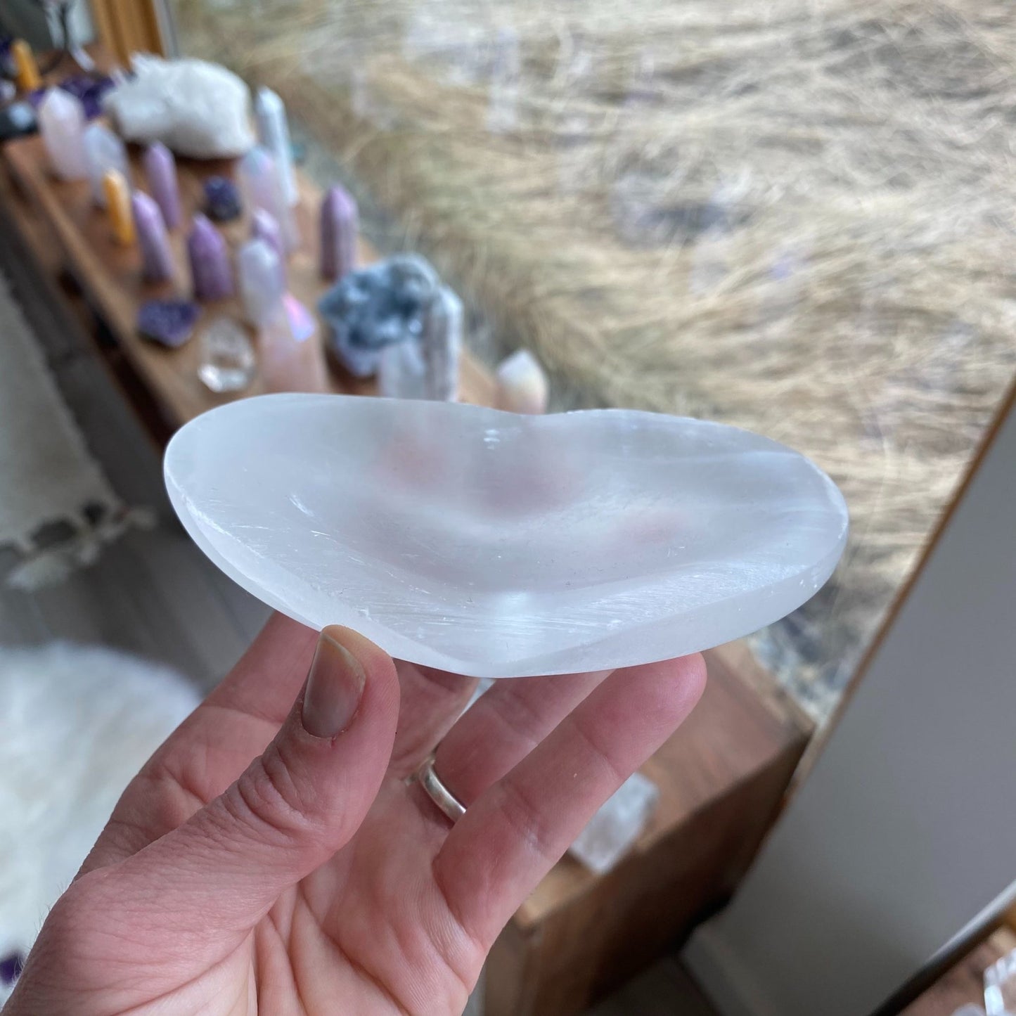 Heart Selenite Bowl - 42 - Starseed Collective