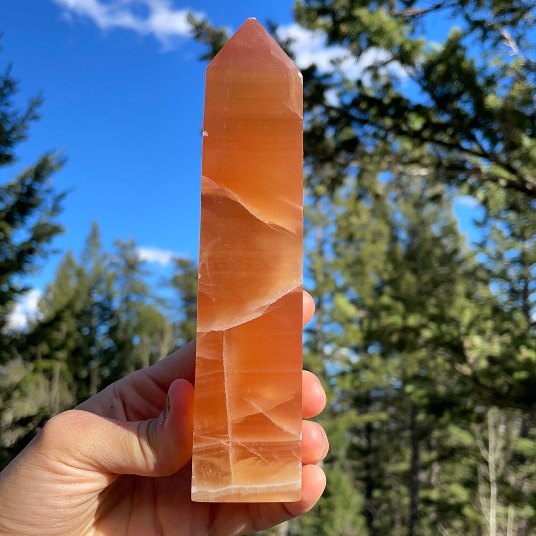 Honey Calcite Tower - 65 - Starseed Collective