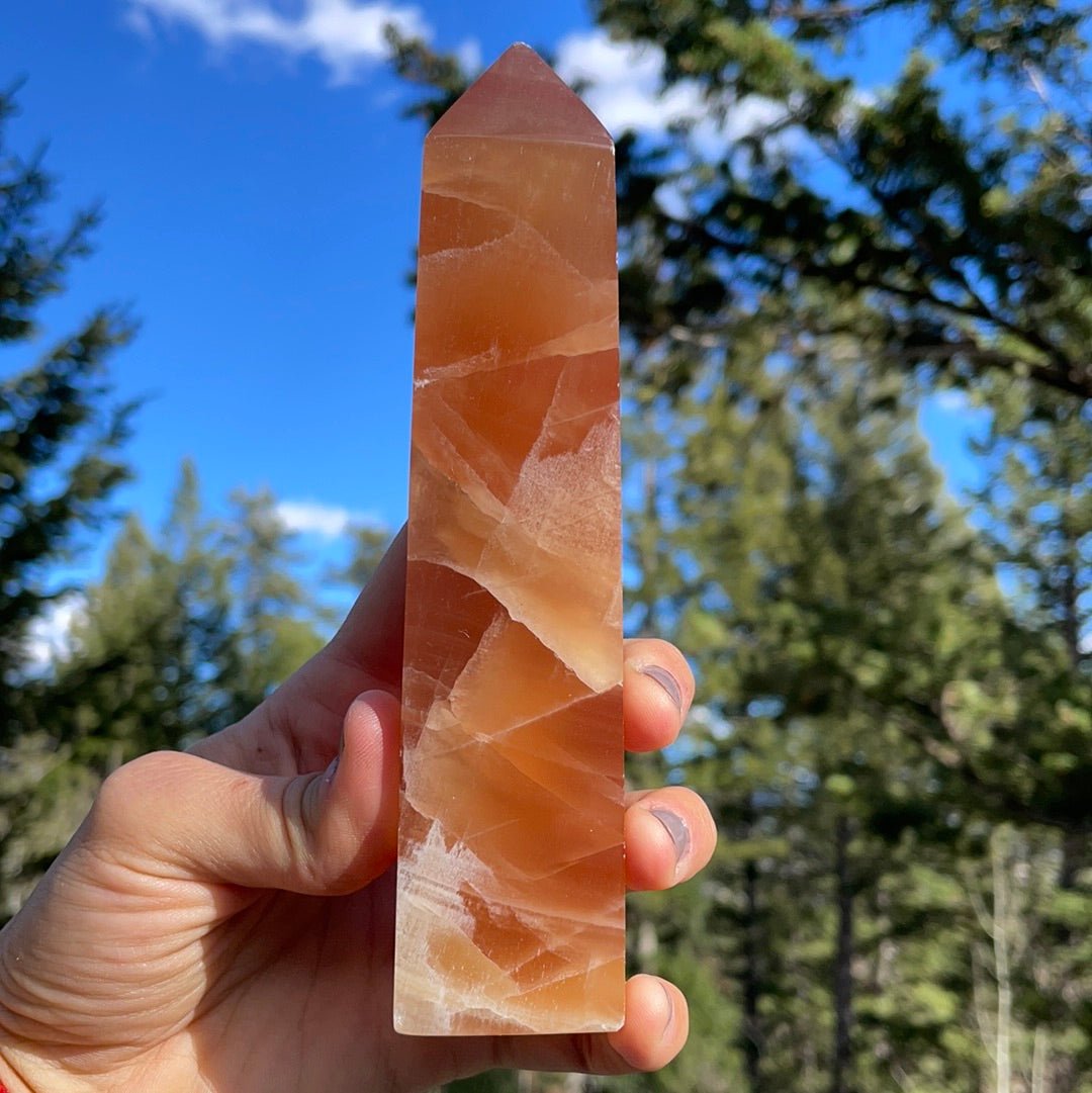 Honey Calcite Tower - 65 - Starseed Collective