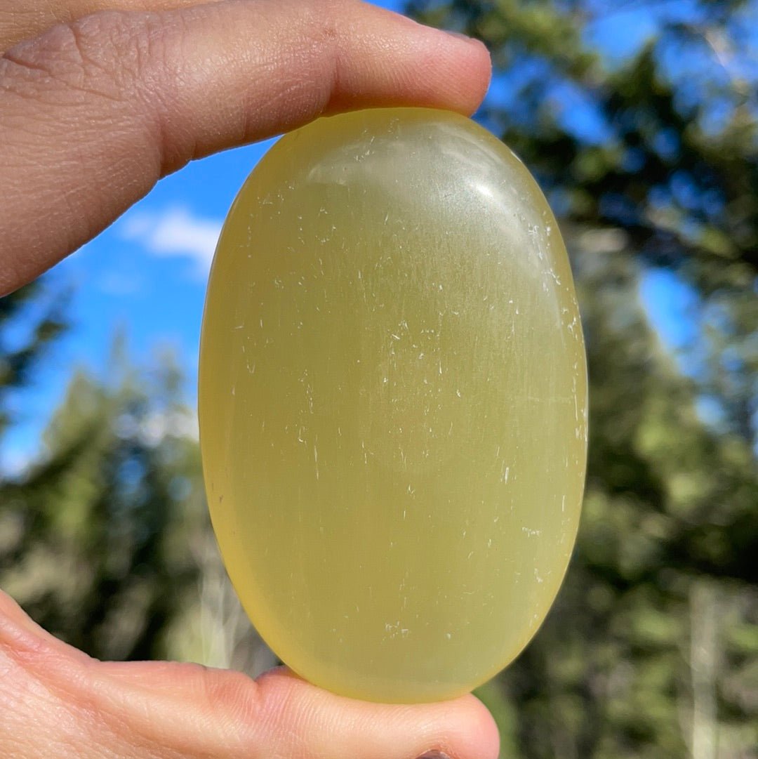 Lemon Calcite Palm - 16A - Starseed Collective