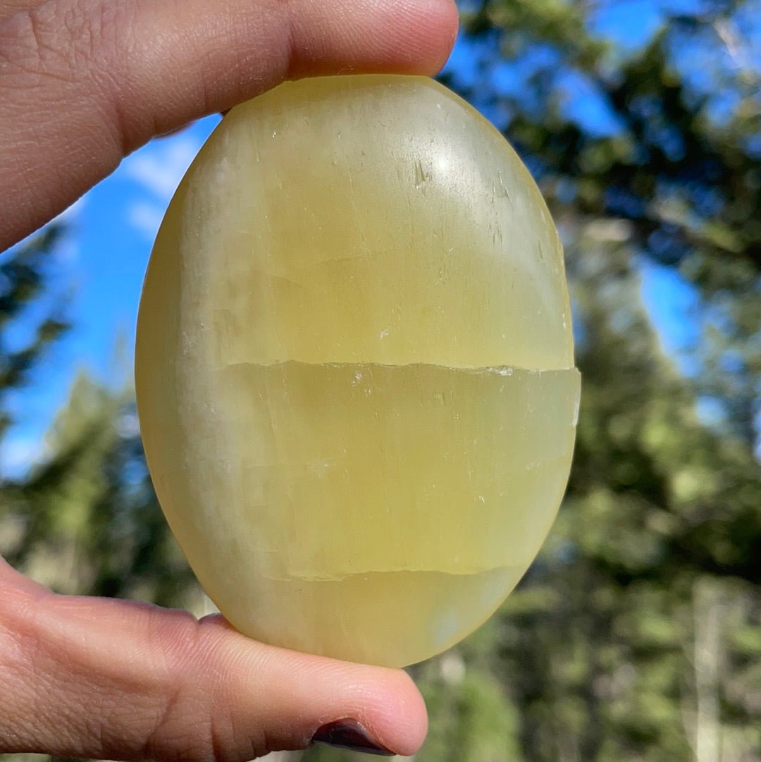 Lemon Calcite Palm - 16B - Starseed Collective