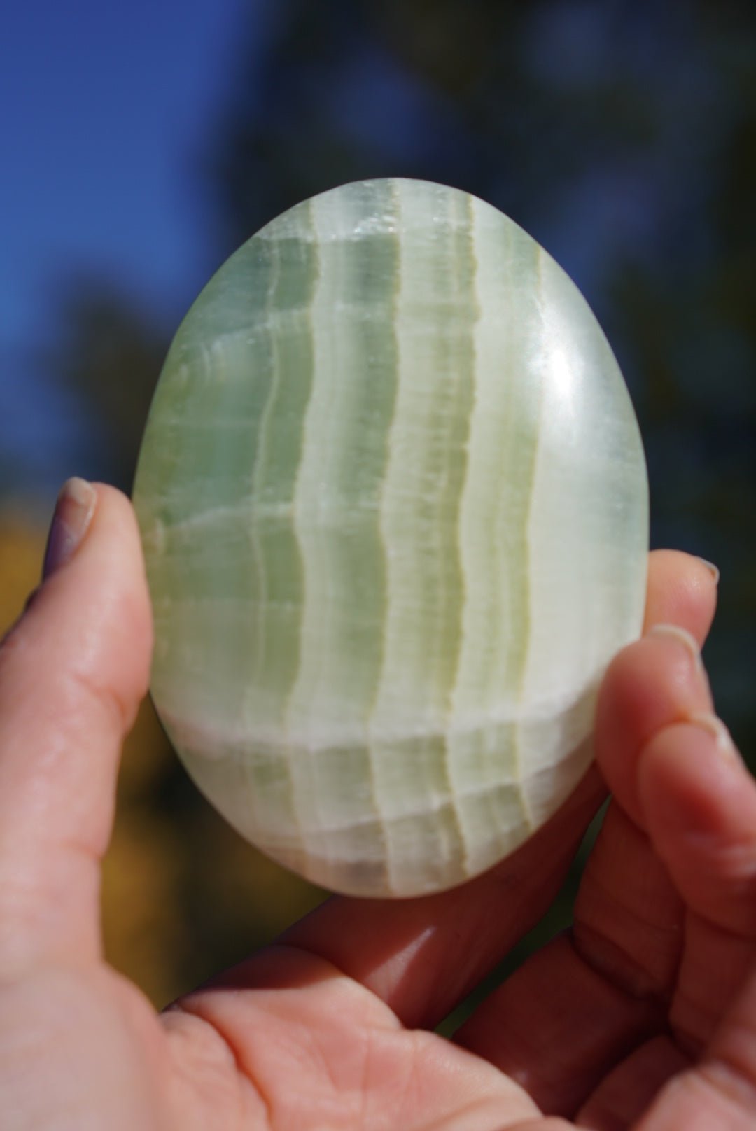 Pistachio Calcite Palm - 24 - Starseed Collective