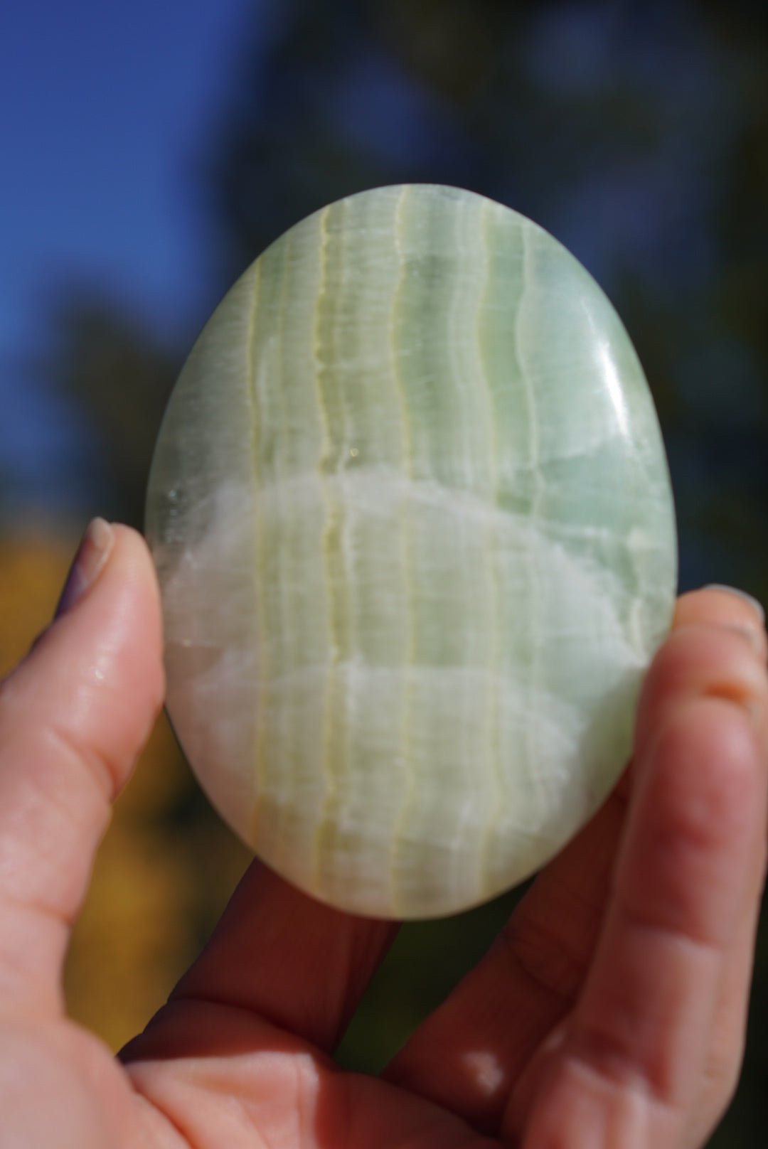 Pistachio Calcite Palm - 24 - Starseed Collective