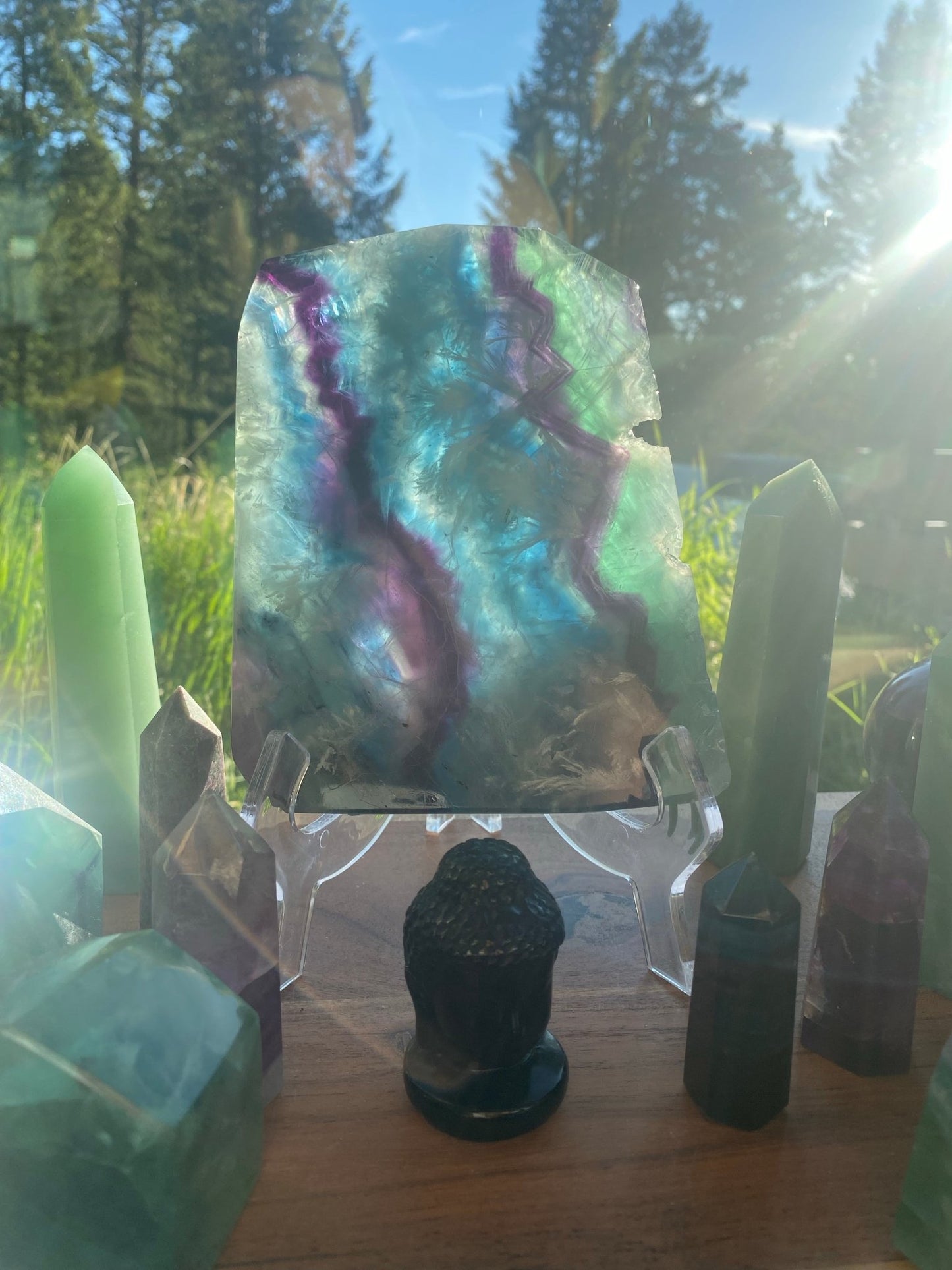 Rainbow Fluorite Slab - 521 - Starseed Collective