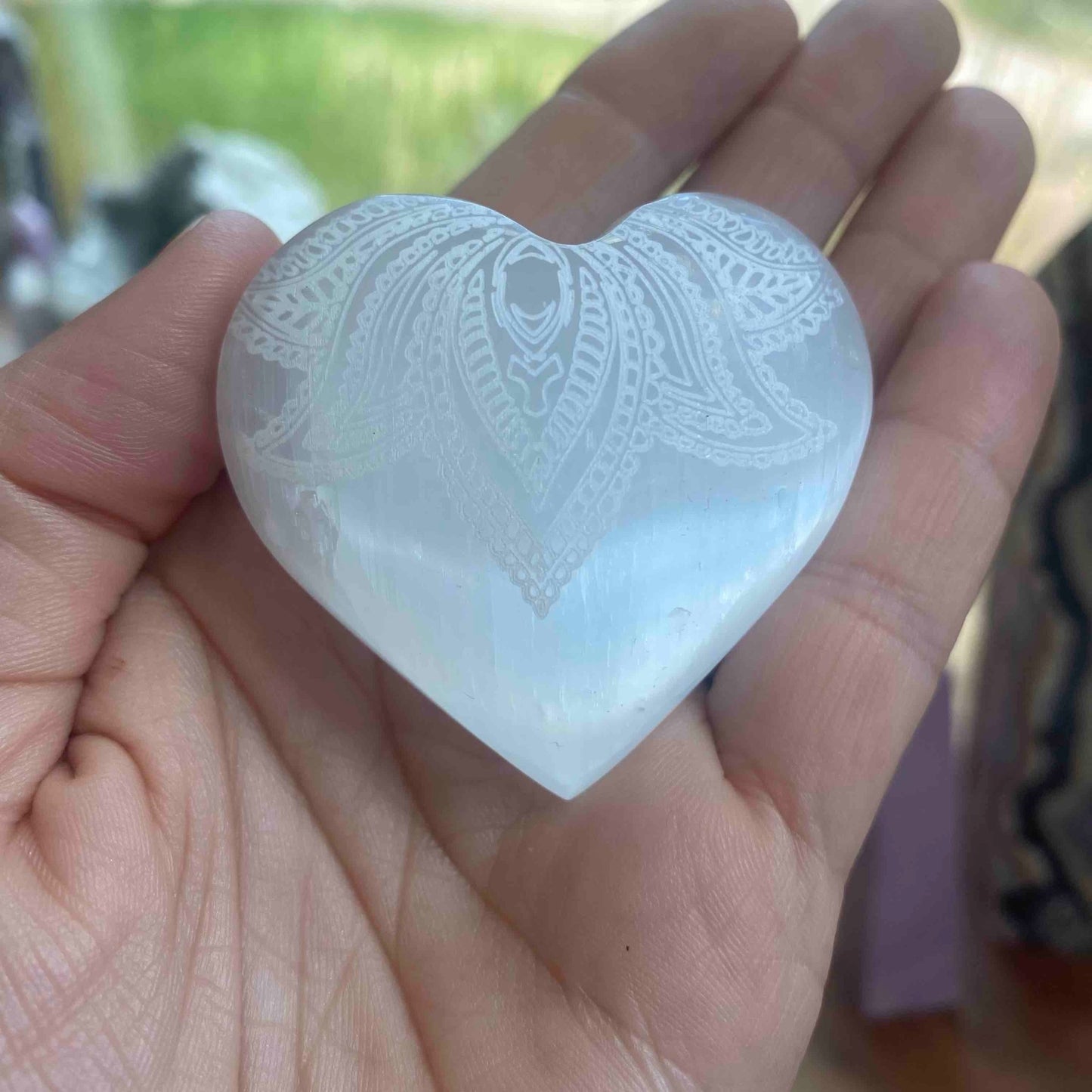 White Selenite Heart - 18 - Starseed Collective