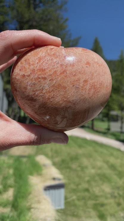 Peach Moonstone Heart - 69