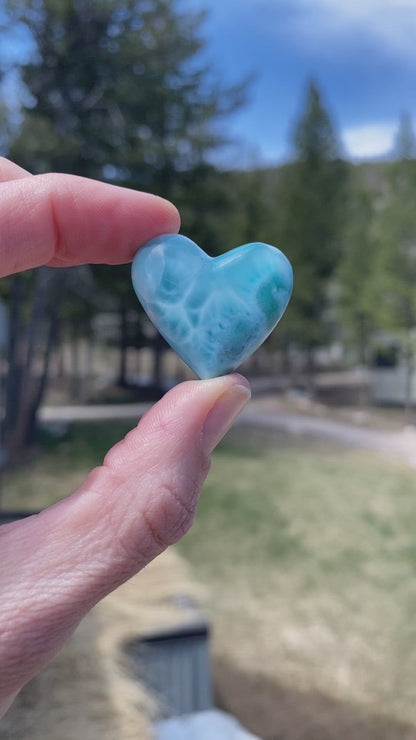 Blue Larimar Heart - 128B