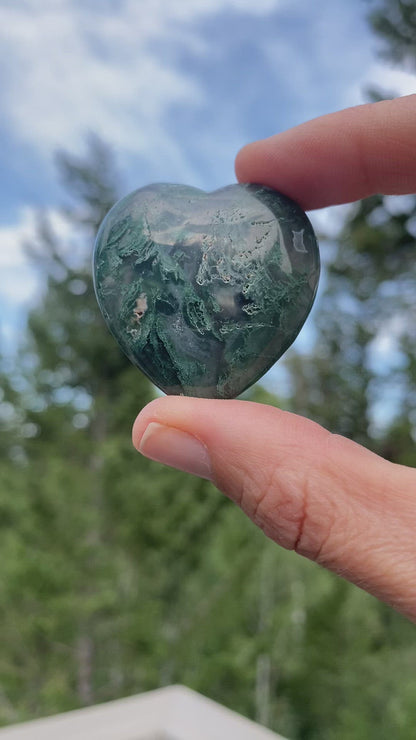 Moss Agate Heart - 11B