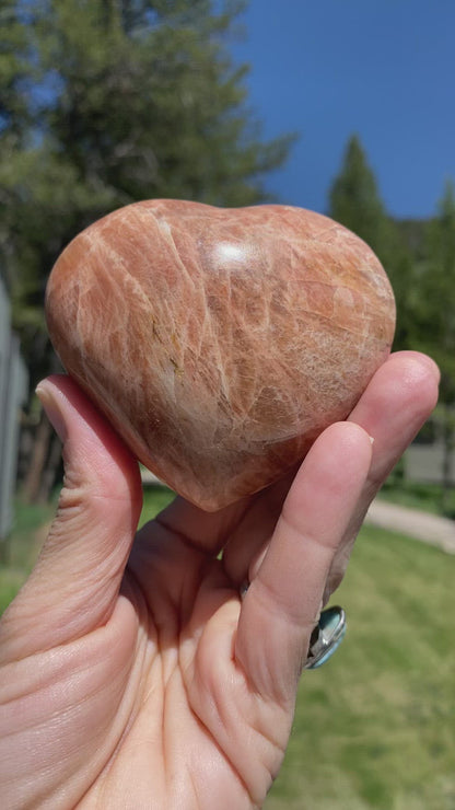 Peach Moonstone Heart - 43A