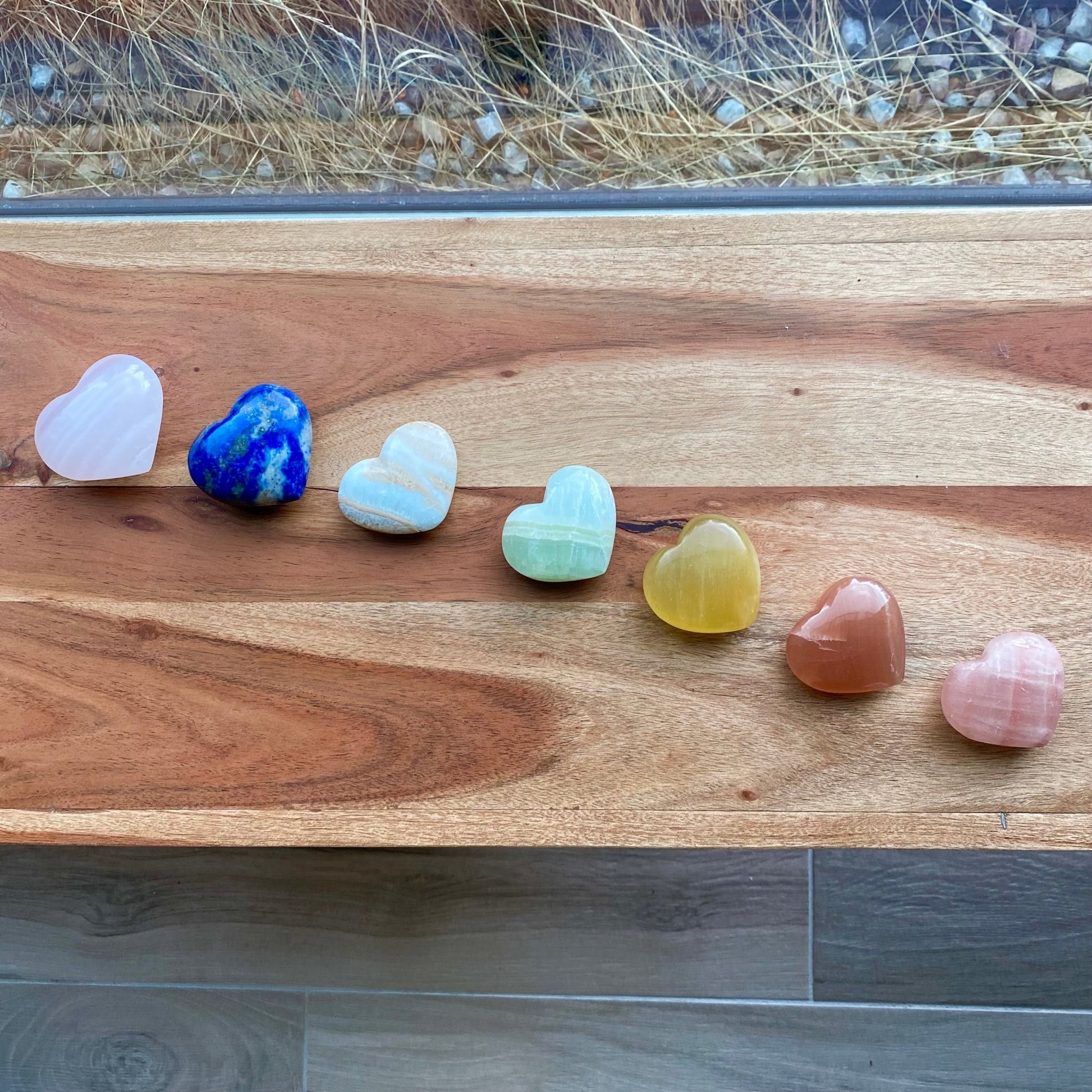 7 Piece Rainbow Chakra Heart Set - 107 - Starseed Collective