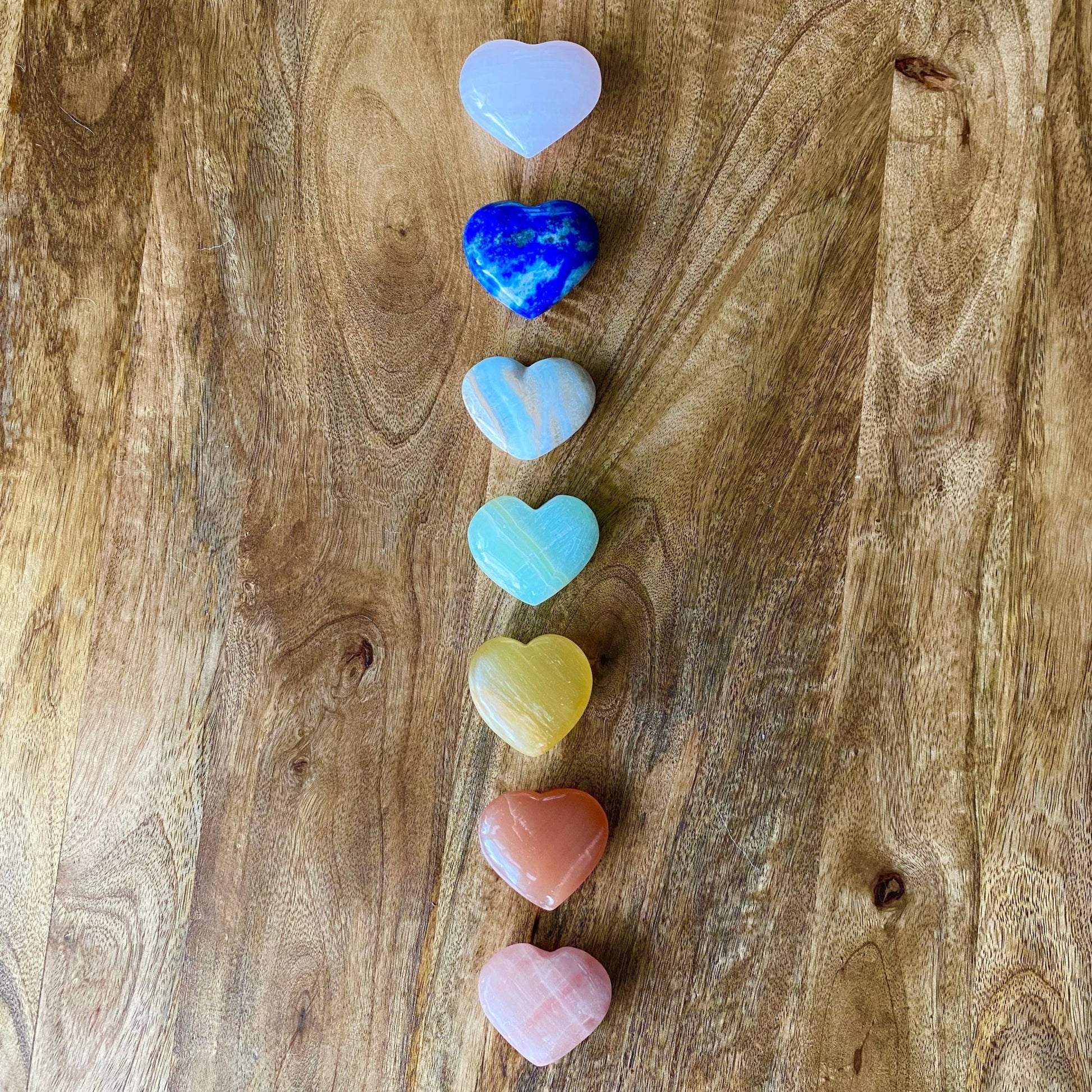 7 Piece Rainbow Chakra Heart Set - 107 - Starseed Collective