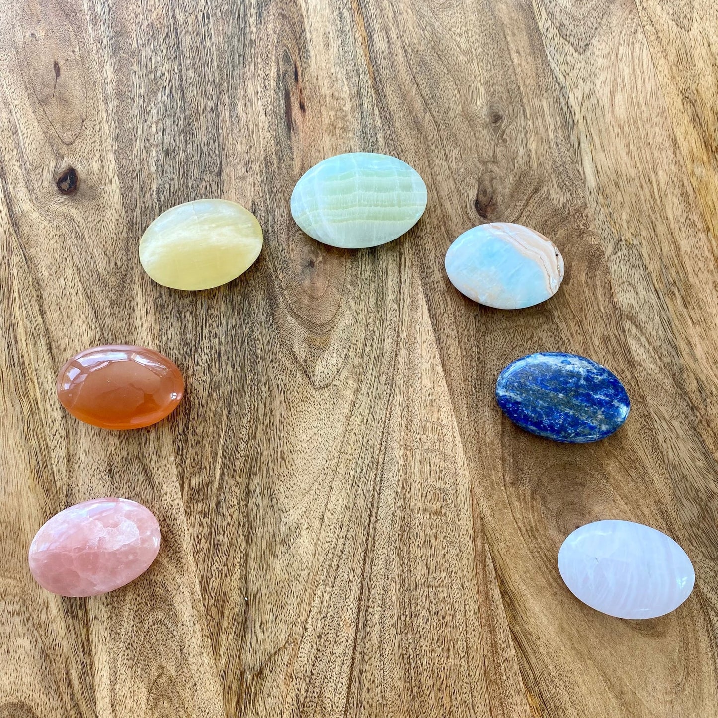 7 Piece Rainbow Chakra Palm Set - 138 - Starseed Collective