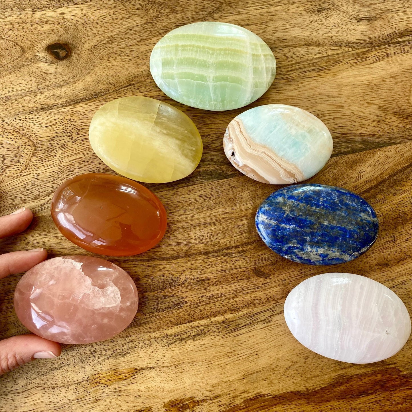 7 Piece Rainbow Chakra Palm Set - 138 - Starseed Collective