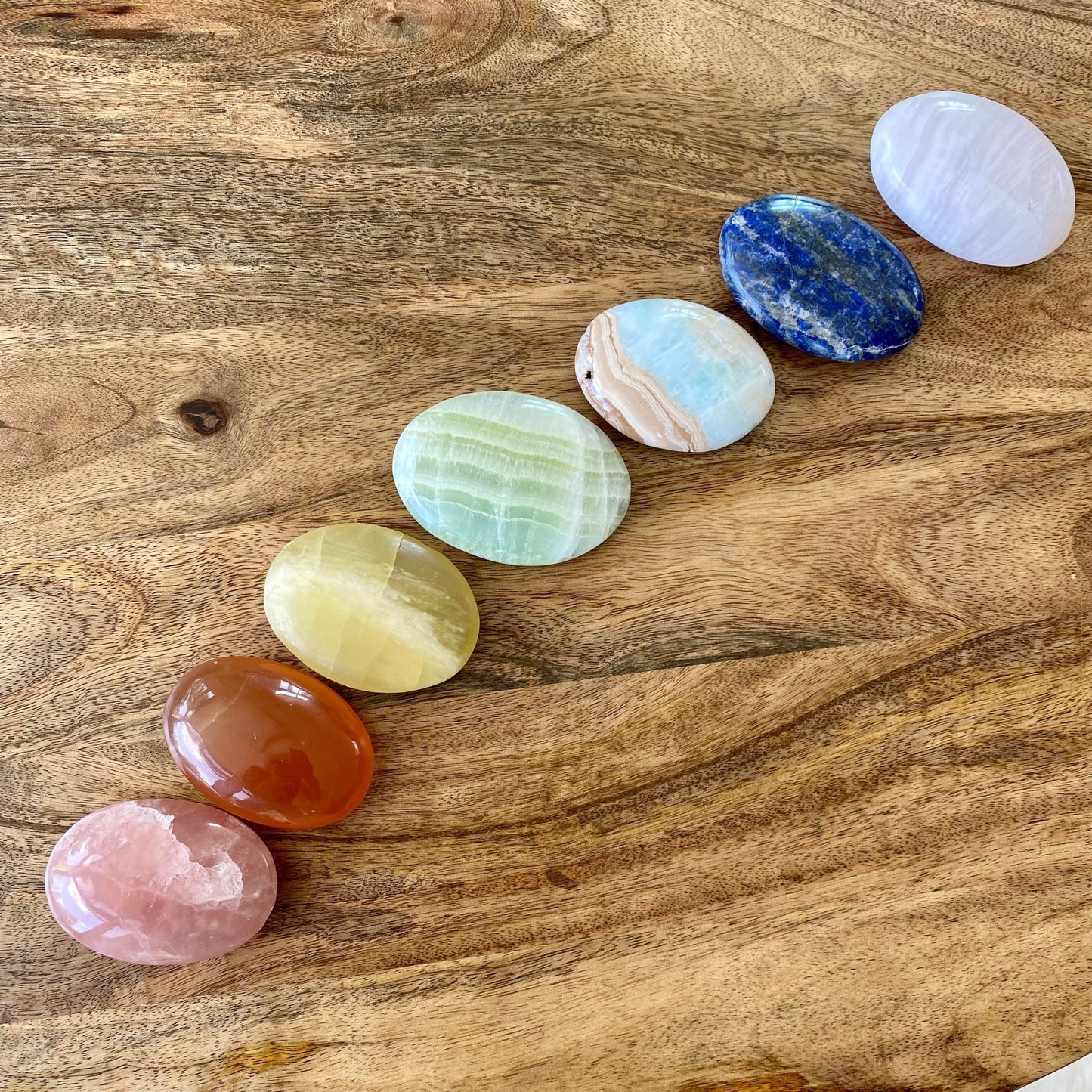 7 Piece Rainbow Chakra Palm Set - 138 - Starseed Collective