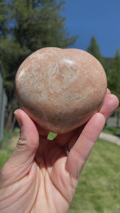Peach Moonstone Heart - 50