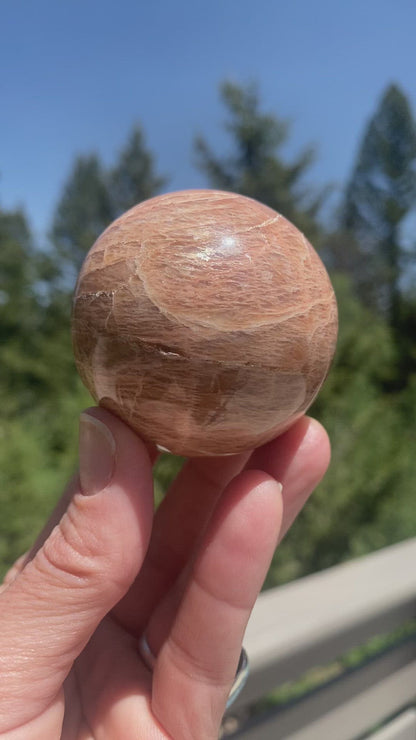 Peach Moonstone Sphere - 33