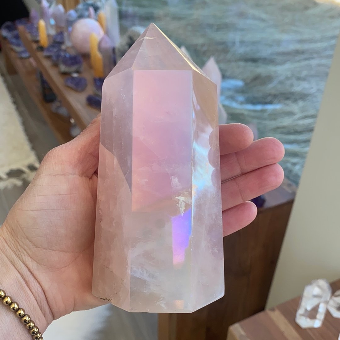 Aura Rose Quartz Tower - 129 - Starseed Collective