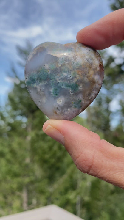 Moss Agate Heart - 14C