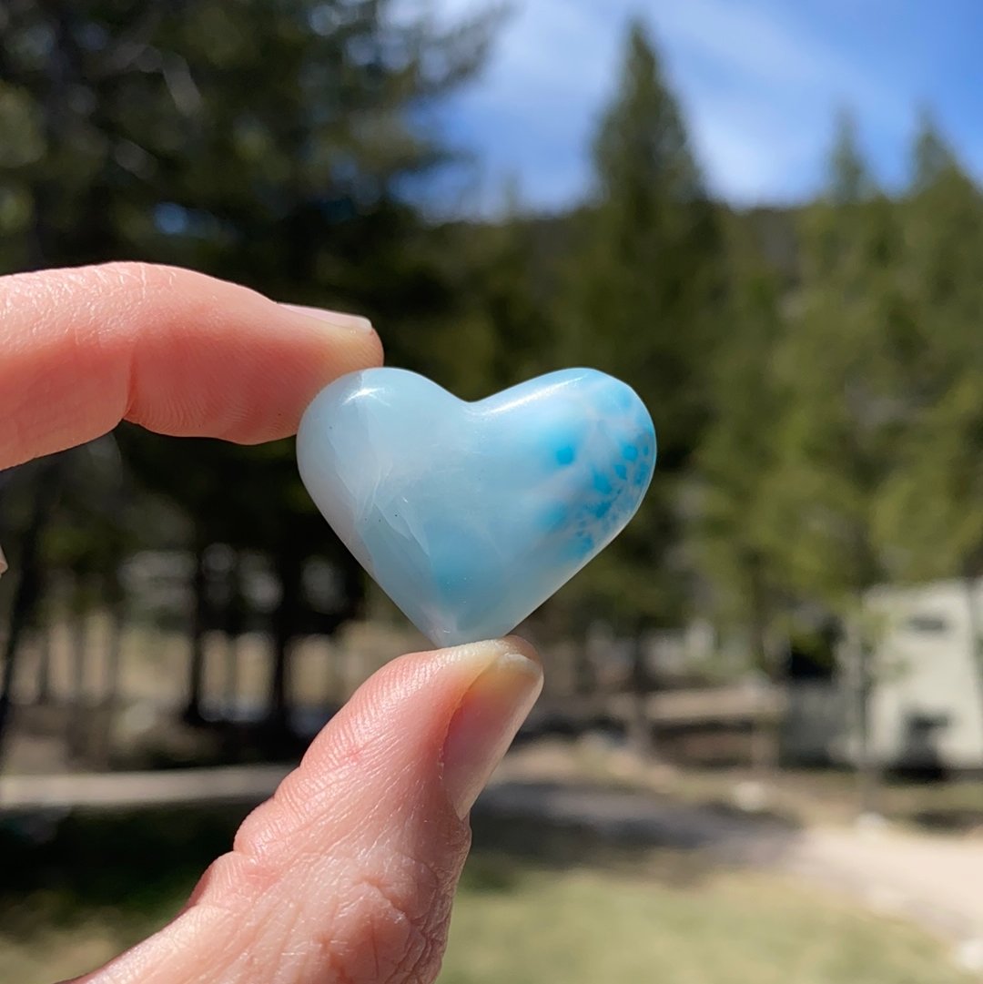 Blue Larimar Heart - 128A - Starseed Collective