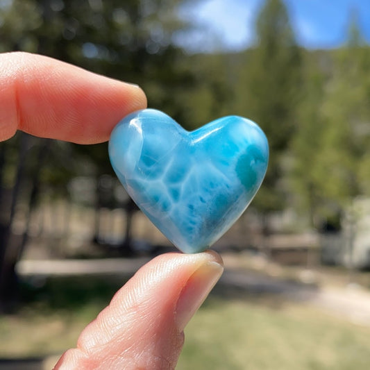 Blue Larimar Heart - 128B - Starseed Collective