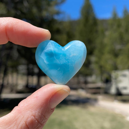 Blue Larimar Heart - 128D - Starseed Collective