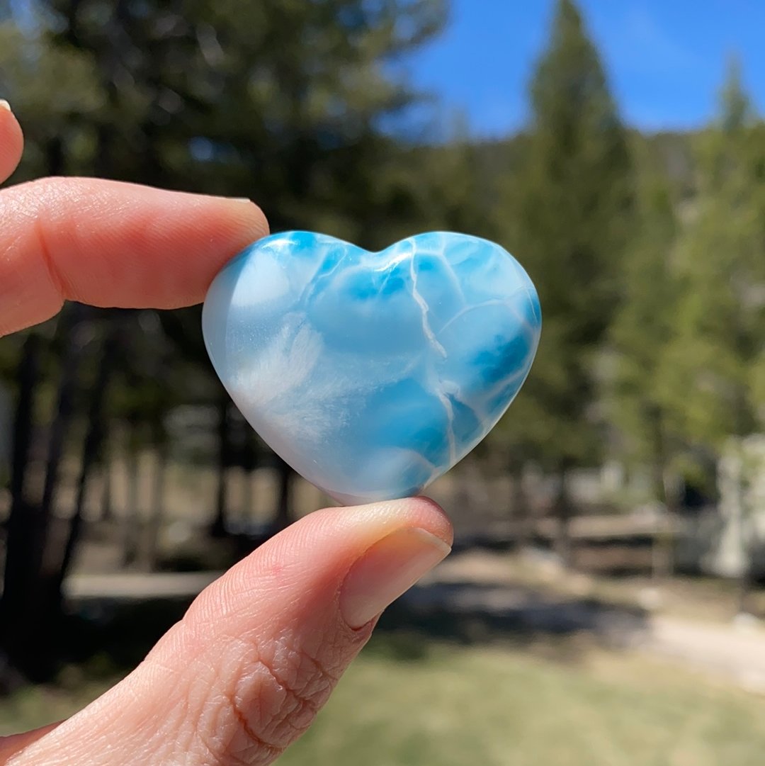 Blue Larimar Heart - 164A - Starseed Collective