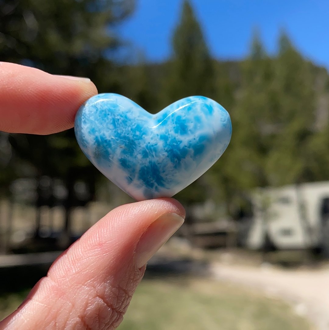 Blue Larimar Heart - 91B - Starseed Collective