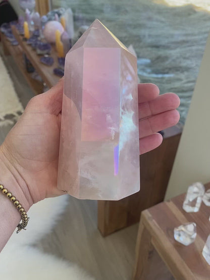 Aura Rose Quartz Tower - 129