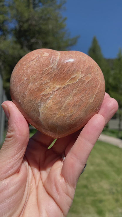Peach Moonstone Heart - 47