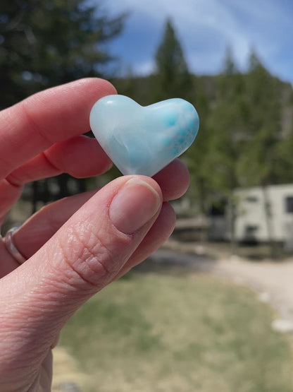 Blue Larimar Heart - 128A