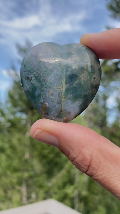 Moss Agate Heart - 14B
