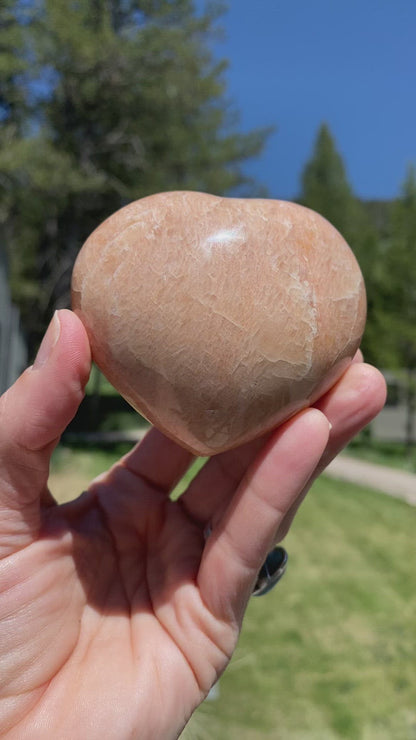 Peach Moonstone Heart - 39