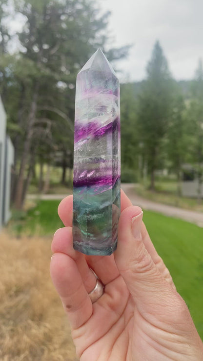 Rainbow Fluorite Tower - 33