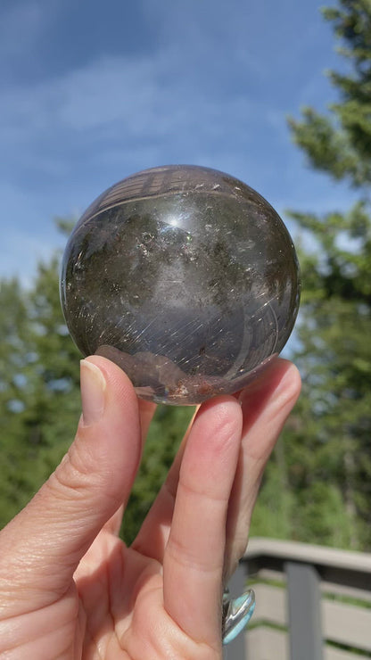 Rutilated Smoky Quartz Sphere - 152