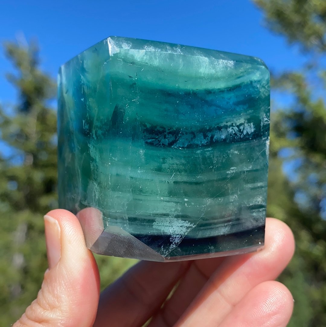 Green Fluorite Cube - 140 - Starseed Collective