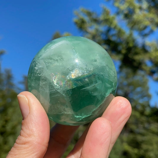 Green Fluorite Sphere - 123 - Starseed Collective