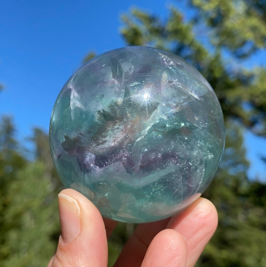 Green Fluorite Sphere - 146A - Starseed Collective