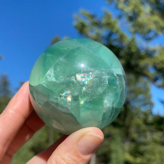 Green Fluorite Sphere - 146B - Starseed Collective