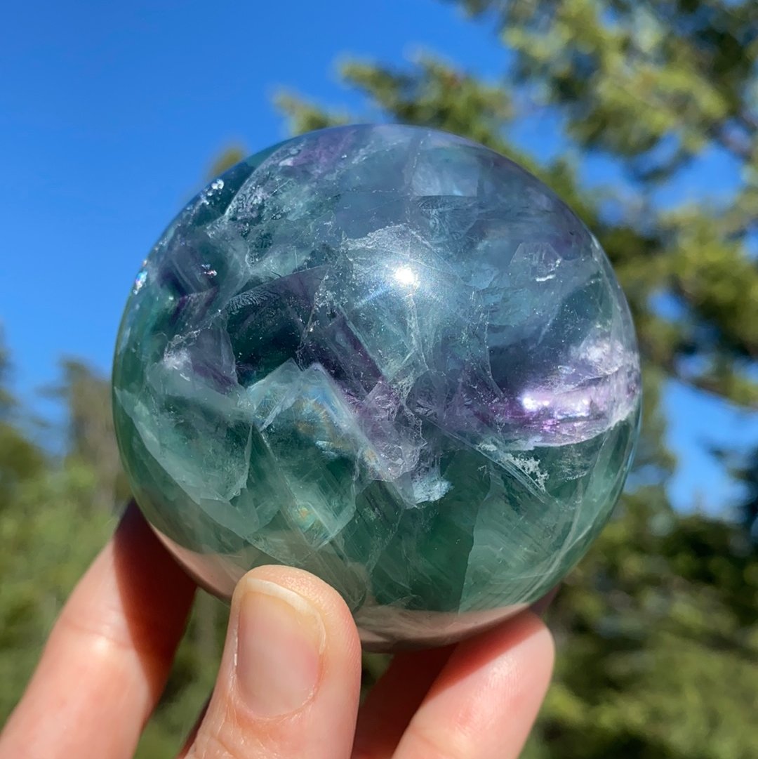 Green Fluorite Sphere - 245 - Starseed Collective