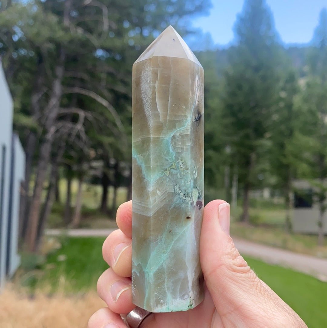 Green Garnierite Tower - 32A - Starseed Collective