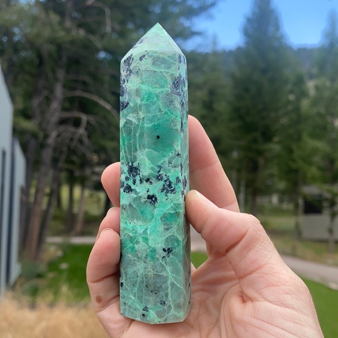Green Garnierite Tower - 34A - Starseed Collective