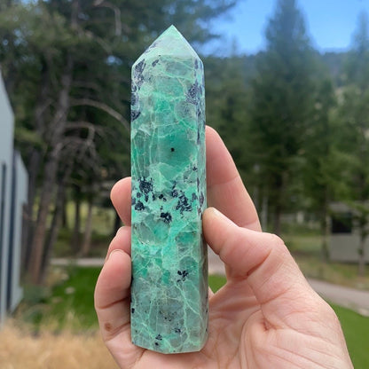 Green Garnierite Tower - 34A - Starseed Collective
