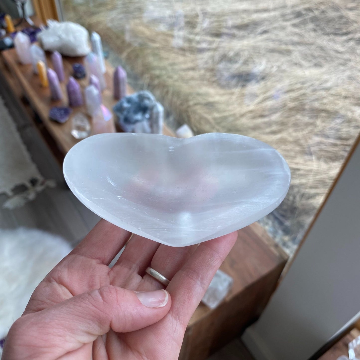 Heart Selenite Bowl - 42 - Starseed Collective