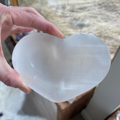 Heart Selenite Bowl - 42 - Starseed Collective
