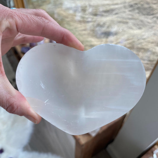 Heart Selenite Bowl - 42 - Starseed Collective